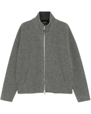 Dondup Hoodies & Sweatvesten ,Grijs ,Sweatshirt Met Hoge Hals En Ritssluiting