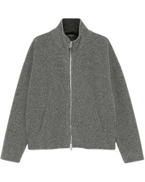 Dondup Sweatshirt Mit Hohem Kragen Und Durchgehendem Reißverschluss - Grau