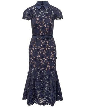 Self-Portrait Midi Dresses - Bleu