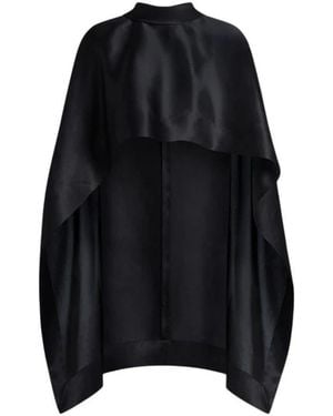 Alberta Ferretti Seidenoberteil Im Cape-Stil - Schwarz