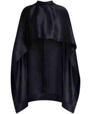 Alberta Ferretti Jassen ,Zwart ,Leer Zijden Cape-Achtige Top