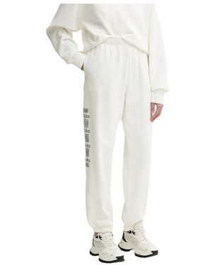 Pinko Broeken ,Wit ,Katoen Graphic-Print Track Pants