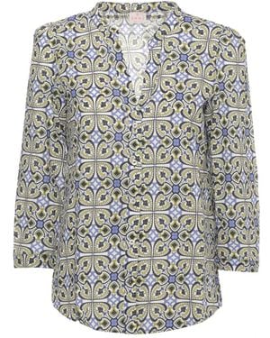 Marella Korean Neck Baumwollhemd - Mehrfarbig
