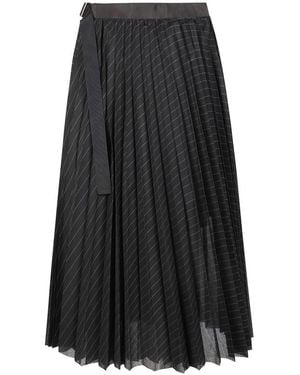 Sacai Organza Flare Rok - Zwart