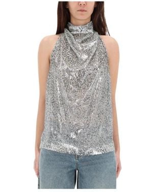 Stella McCartney Tops ,Grijs ,Sleeveless Tops - Blauw