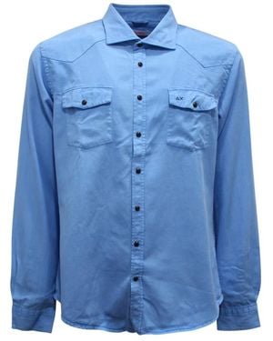 Sun 68 Denim Shirts - Blue