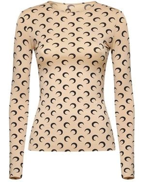 Marine Serre Long Sleeve Sweater - Bruin