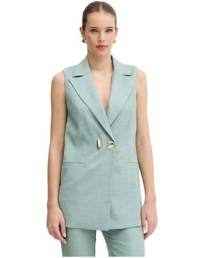 SIMONA CORSELLINI Jassen ,Groen ,Polyester Gilet - Blauw