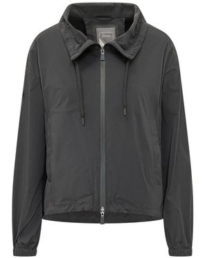 Herno Jacke Mit Kordelzug Und Kapuze - Schwarz