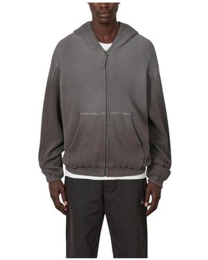 ROA Bee Sun Faded Waffle Zip Up Hoodie - Grau