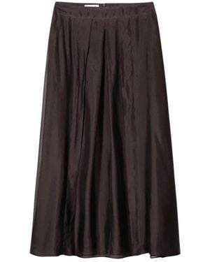 Luisa Cerano Organza-Rock Mit Falten - Braun