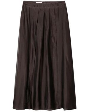 Luisa Cerano Organza Rok Met Plooien - Bruin