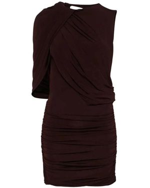 Magda Butrym Asymmetrische Mini Jurk Met Drapering - Bruin