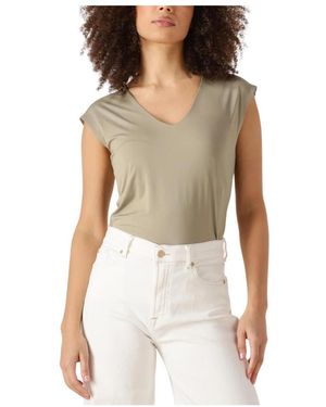 Rosemunde Tops ,Groen ,Billie Capsleeve V-Neck - Wit