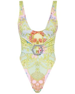 Philipp Plein Badmode ,Veelkleurig ,Polyester Monokini Broches - Geel