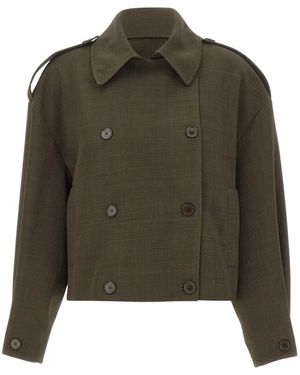 Kaos Cropped Trench Jacket - Groen