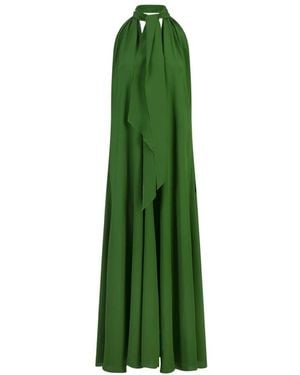 Gianluca Capannolo Grünes Seidenärmelloses Langes Kleid