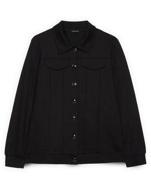 FIORELLA RUBINO Jassen ,Zwart ,Nylon Sweatshirt Shacket Shirt