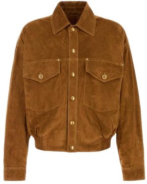 Versace Leather Jackets - Marrón