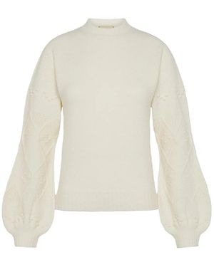 Momoní Round-Neck Knitwear - White