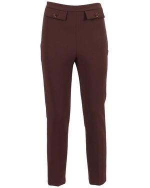 Elisabetta Franchi Double Crepe Broeken - Rood