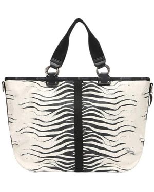 Roberto Cavalli Tassen ,Zwart ,Polyester Mini Zebra Roma - Metallic