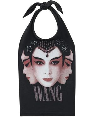 Alexander Wang Tops ,Zwart ,Draped Cowl Halter Top