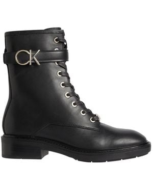 Calvin Klein Lace-Up Boots - Black