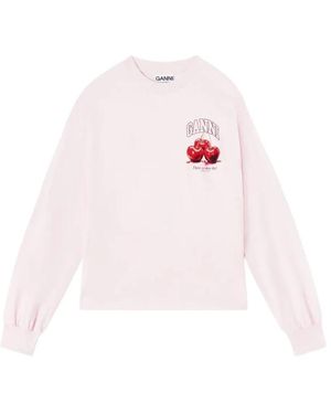 Ganni Long Sleeve Tops - White