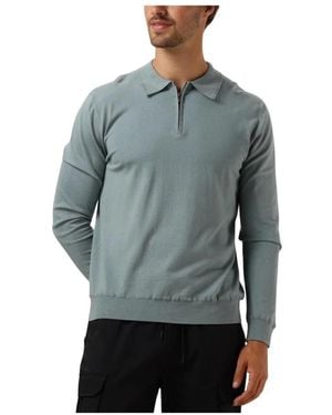Pure Path Blaues Strickpolo Für Männer - Grau