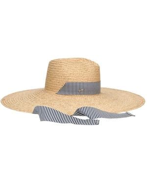 Borsalino Raffia Seidenschal Hutband - Weiß