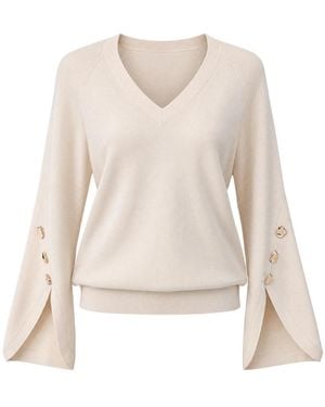 Liu Jo V-Neck Knitwear - Blanc