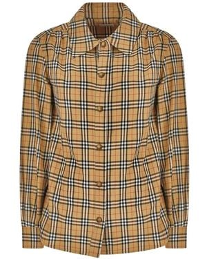 Burberry Karomuster Baumwollhemd - Natur