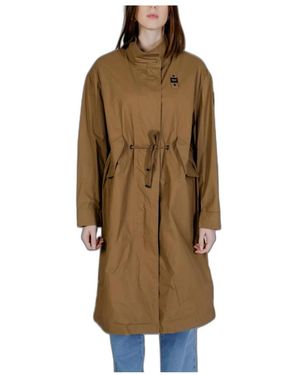 Blauer Jassen ,Bruin ,Katoen Katoenen Blazer Met Rits- En Veter Sluiting