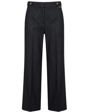 Twinset Broeken ,Zwart ,Wol Pantaloni Con Piega