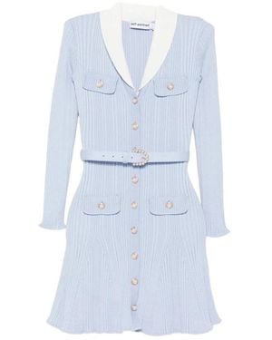 Self-Portrait Knitted Dresses - White