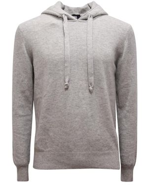 Alpha Studio Kaschmir Kapuzenpullover Hellgrau