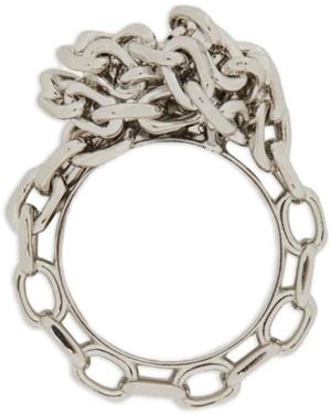 Jil Sander Klobige Kettenglieder-Ring - Weiß