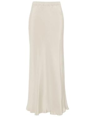 Max Mara Sospiro Rok Met Satijnen Finish - Wit
