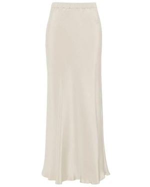 Max Mara Sospiro Rok Met Satijnen Finish - Wit
