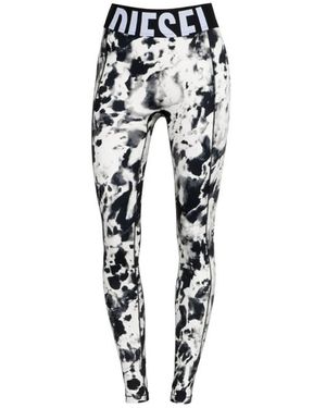 DIESEL Printed Microfibre Leggings - Zwart