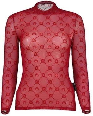 Marine Serre Long Sleeve Tops - Rosso