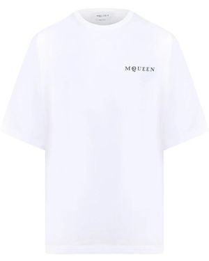 McQueen Weißes Logo-Print T-Shirt
