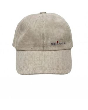 Kiton Accessoires ,Linnen Baseball Cap - Naturel