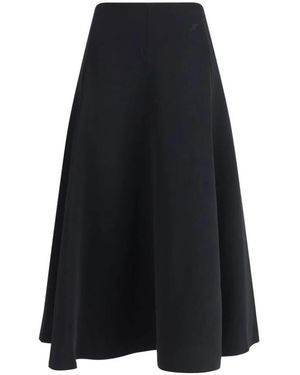 Jacquemus Rokken ,Zwart ,Katoen Uitlopende Driehoek Rok Zwart Midi Lengte - Blauw
