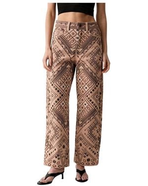 FARM Rio Wide Trousers - Marrón