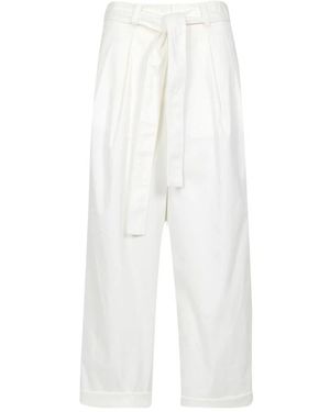 MSGM Witte Katoenen Wijde Pijp Broek