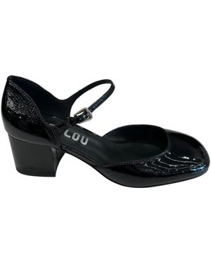 Bibi Lou Lack-Pumps Mit Knöchelriemen Und Bequemem Absatz - Schwarz