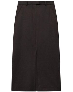 Mark Kenly Domino Tan Nuna Light Weight Wool Skirt - Zwart