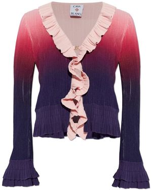 CASABLANCA Ruffled Cardigan - Paars